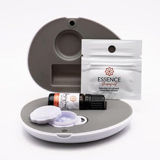Essence Pearl Travel Case - Wearable Aromatherapy Kit with Nasal Diffuser Rings, Soaking Bay, and 5mL Essential Oil – Portable Wellness Gift Set for On?The?Go Self Care