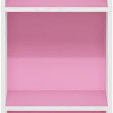 Furinno PASIR Book Shelf, 5-Tier Modern Bookshelf, Open Shelves Bookcase 9 x 12 x 52, for Living Room, Bedroom, Home Office, Pink/White