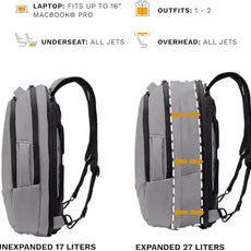 Knack Small Series 2 Laptop Backpack Fits up to 16 Inch Laptops - Knack Bags Carry-On Backpack, TSA Approved, Expandable Travel Backpacks With 2 Day Outfit Capacity, Alloy Gray