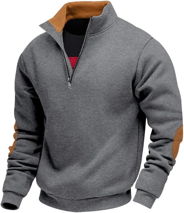 Men's Pullover Thermal Lined Long Sleeve Sweatshirt Winter Warm Casual Style for Vacation Travel Daily Comfort