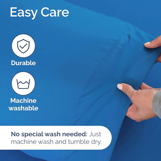 Extra Deep Pocket King Sheets - 4 Piece Breathable & Cooling Bed Sheets - Hotel Luxury Bed Sheet Set - Soft, Wrinkle Free & Comfy - Easily Fits Extra Deep Mattresses - Deep Pocket Royal Blue Sheets