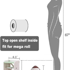 AOJEZOR Toilet Paper Holder Stand: Freestanding PVC Cabinet Storage for Small Bathroom Spaces for Homes and Renters-Mint Green