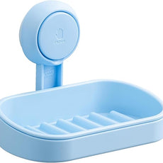 TAILI Soap Dish Bar Holder Suction Cup,Soap Saver with Powerful Vacuum Suction,Sponge Holder for Shower,Bathroom,Tub and Kitchen Sink, Universal Shower Accessories,Drill-Free,Removable,Blue