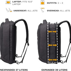 Knack Series 1 Laptop Backpack Fits up to 15 Inch - Knack Bags Carry-On Backpack, TSA Approved, Expandable Travel Backpacks With 3 Day Outfit Capacity (Stealth Black, Medium)