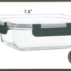 KOMUEE 10 Packs 30 oz Glass Meal Prep Containers,Glass Food Storage Containers with Lids,Airtight Lunch Bento Boxes,Microwave,Freezer and Dishwasher,Gray