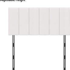 Yongchuang Upholstered Headboard Queen White Faux Leather Headboard for Queen/Full Size Bed Adjustable Height Foldable Heaboard