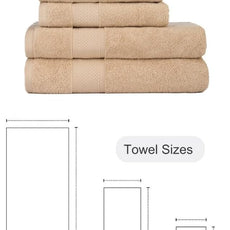 BAGNO MILANO Turkish Towels, Ultra Soft, Plush Luxury Turkih Cotton Bath Towels, Quick Dry Towel Set Made in Turkey (Sand Beige, 6 Pcs Towel Set)