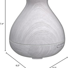 BZseed Aromatherapy Essential Oil Diffuser 550ml 12 Hours White Wood Grain Aroma Diffuser with Timer for Large Room, Home, Baby Bedroom, Waterless Auto Shut-Off, 7 Colors Lights Changing