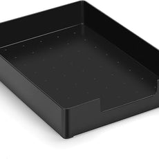Letter-Size Paper Tray Organizer/Office Organizers/Rectangular Plastic Files/Desk Accessories, Plastic Paper Holder File Organizer for Office, School, Home Storage (Black)/Stackable/