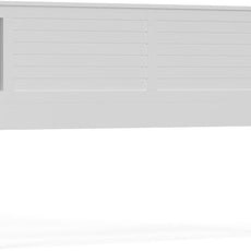 Serene Poplar Wood King Size Headboard in White, Modern Farmhouse Panel with Horizontal Scoring, Casual Coastal Style, Easy Assembly, Quality Materials