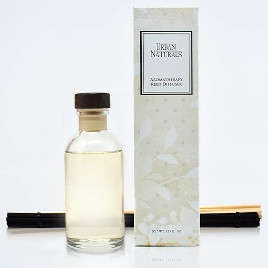 Urban Naturals Gardenia Blossoms Reed Diffuser Set with Jasmine, Gardenia, Ylang Ylang Scent Notes for a Continuous Air Freshener Scent
