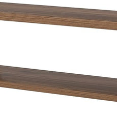 FOLUBAN Entryway Bench with Shoe Storage, Modern End of Bed Bench, Wood and Metal Entry Bench for Hallway Front Door Entrance, Industrial Indoor Bench for Bedroom Living Room, Rustic Walnut, 47 Inch