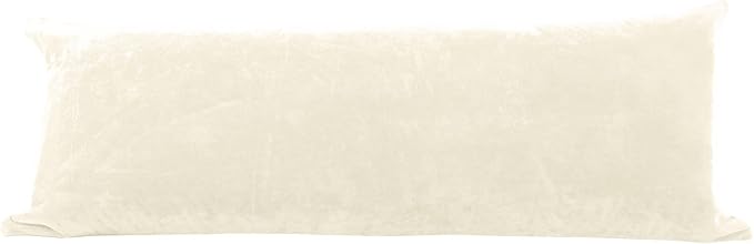 EVOLIVE Soft Micromink, Faux Fur, Faux Suede Body Pillow Cover 21"x54" Replacement with Zipper Closure (21"x54" Body Pillow Cover, Cream)