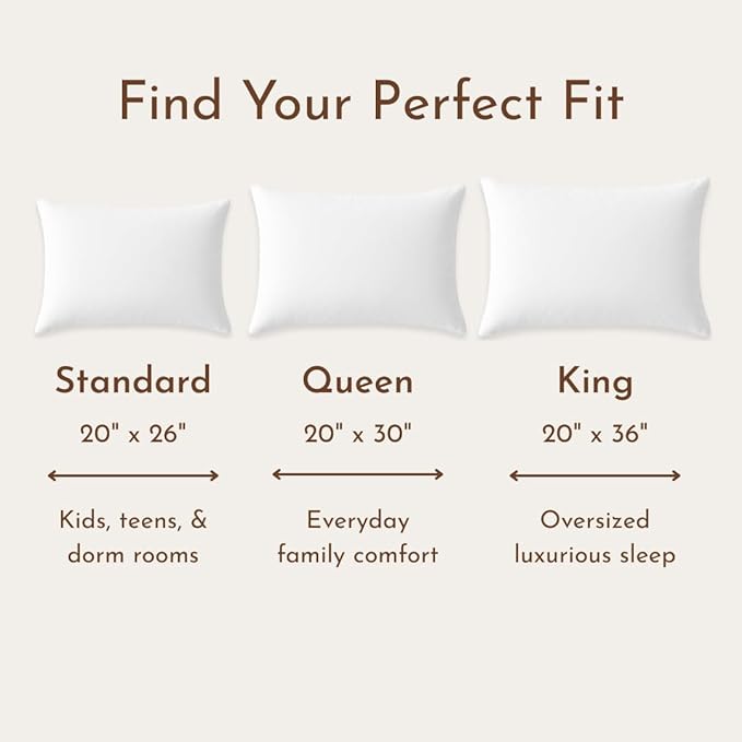Little Sleepy Head Queen Pillow for Sleeping, Adjustable Loft Bed Pillow with Hypoallergenic Down-Like Fill, Hotel Quality Comfort, Soft or Firm Support - Queen Size Pillow 1 Pack, 20x30