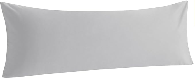 NTBAY Cotton Body Pillowcase - Envelope Closure 20x54 Pillowcase, Breathable and Soft Bed Pillow Case, Light Grey
