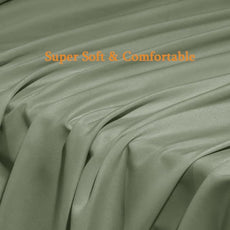 SONORO KATE Bed Sheet Set Super Soft Microfiber 1800 Thread Count Luxury Egyptian Sheets Fit 18-24 Inch Deep Pocket Mattress Wrinkle-6 Piece (Sage, Twin XL)