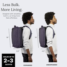 Knack Series 1 Laptop Backpack Fits up to 15 Inch - Knack Bags Carry-On Backpack, TSA Approved, Expandable Travel Backpacks With 3 Day Outfit Capacity (Dark Blue, Medium)