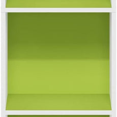 Furinno PASIR Book Shelf, 5-Tier Modern Bookshelf, Open Shelves Bookcase 9 x 12 x 52, for Living Room, Bedroom, Home Office, Green/White