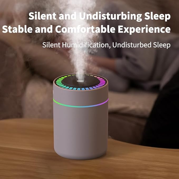 180ml Portable Small Humidifier with Colorful LED Night Light, USB Personal Desktop Humidifier for Car Home Office Travel, Auto Shut-Off, 2 Mist Modes, Super Quiet