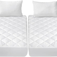 Split King Mattress Topper Protector Pad for Adjustable Bed Cover, Quilted, Breathable, Absorbent, Fitted Sheet Style, Machine Washable