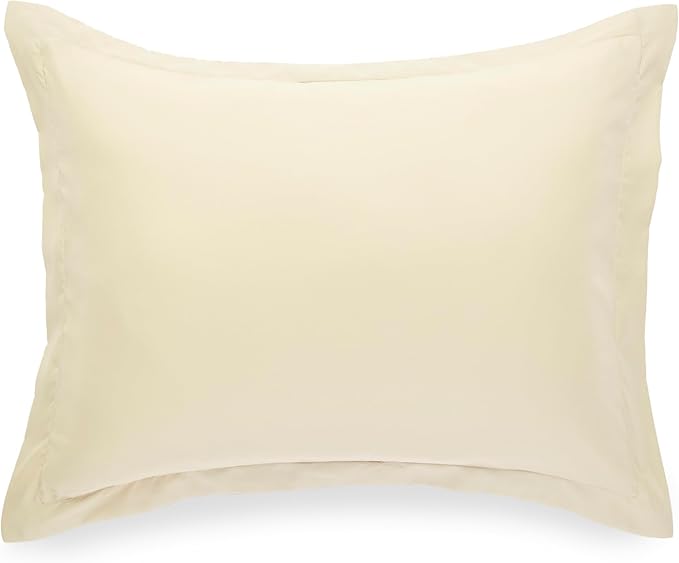Amazon Basics Lightweight Microfiber 3-Piece Duvet Cover Set, Beige, Solid, Full/Queen