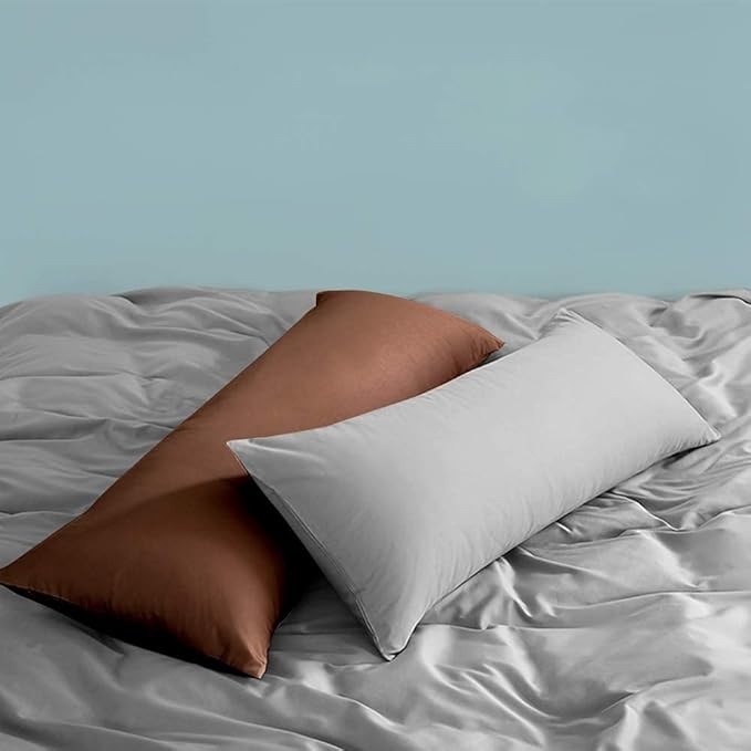 FLXXIE Body Pillow Cover - Super Soft Microfiber 20x54 Body Pillow Case - Envelope Closure, Wrinkle, Stain Resistant Brown Body Pillowcase, 20x54, Brown