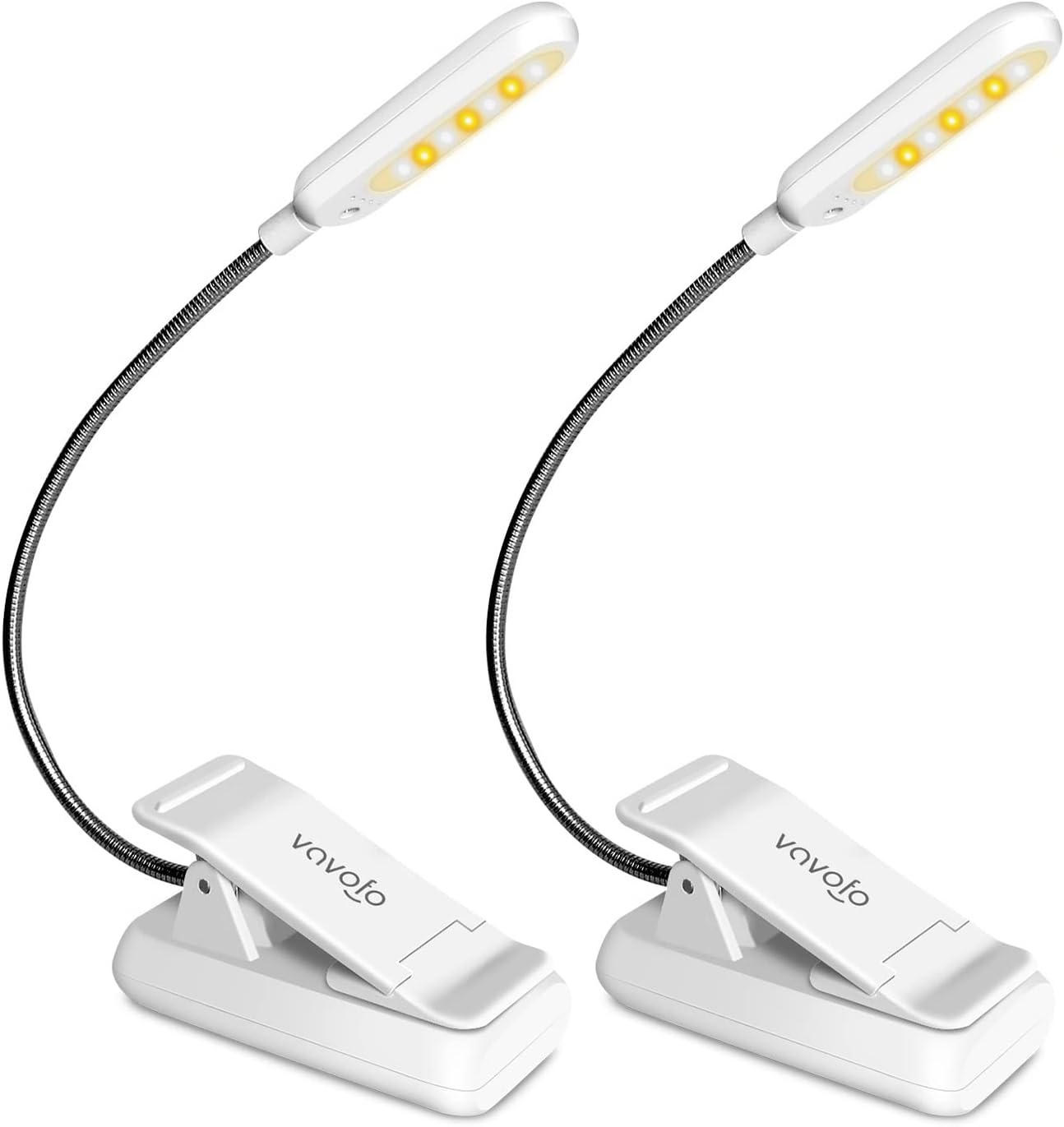 VAVOFO Clip On Book Light for Bed Kids, 7 LED Reading Light with 9-Level Warm Cool White Daylight, Eye Care Lamp with Power Indicator for Bookworms (Blue) Dormly
