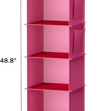 YOUDENOVA Hanging Closet Organizer, Closet Hanging Storage Shelves (Pink)
