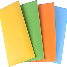 3D Anti-Collision Wall Padding, Peel & Stick Upholstered Panels, Queen Headboard, Playroom Decorative Protection, Pack of 2 Panels - 23.6' X 11.8' (Orange)