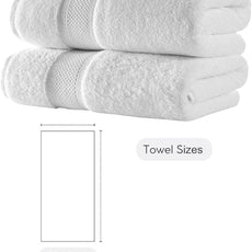 BAGNO MILANO Turkish Towels, Ultra Soft, Plush Luxury Turkih Cotton Bath Towels, Quick Dry Towel Set Made in Turkey (White, 2 Pcs Bath Towel Set)