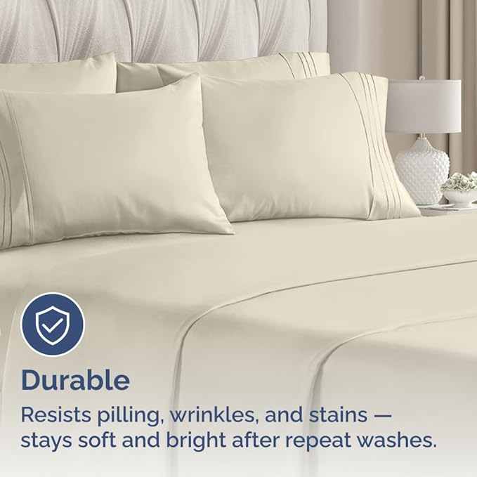 King Pillow Cases Set of 8 - Ultra Soft Hotel Quality Pillowcase Covers - Comfy & Wrinkle Free - Shrink, Stain and Fade Resistant - Easy-Care, Machine Washable Pillow Protectors - 8 Piece Set - Wheat