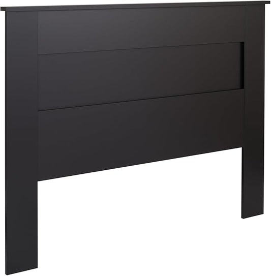 Prepac Stylish Flat Wood Panel Headboard for Queen Size Beds, Simplistic Wooden Queen Headboard 2.25" D x 64.5" W x 48" H, Black, BHFQ-1301-1