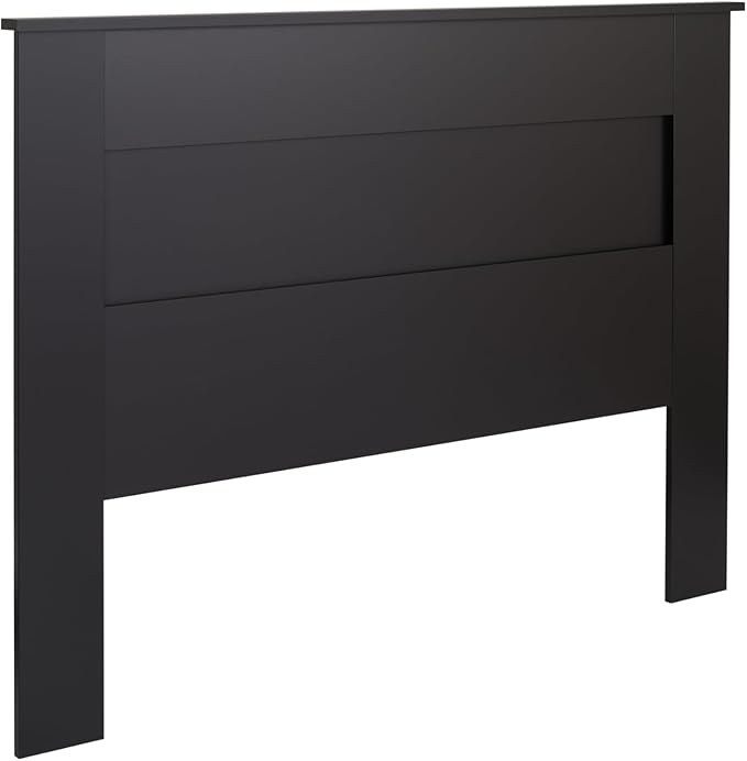 Prepac Stylish Flat Wood Panel Headboard for Queen Size Beds, Simplistic Wooden Queen Headboard 2.25" D x 64.5" W x 48" H, Black, BHFQ-1301-1