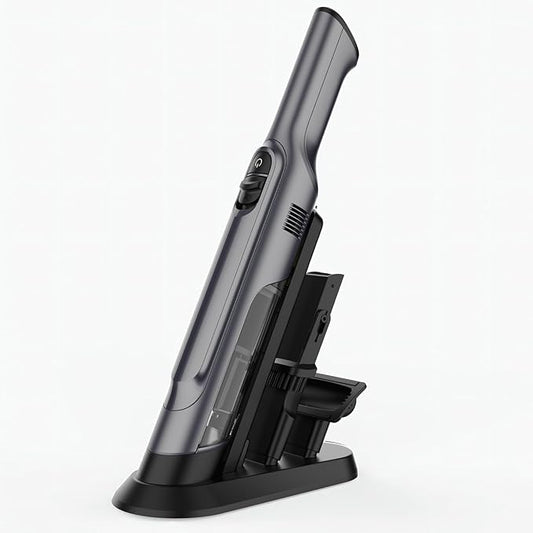 Handheld Vacuum Cordless, Lightweight 1.4lb with Powerful Suction, Charging Dock, Single Touch Empty and Detachable Dust Cup (Frosted Silver)