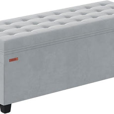 Velvet Storage Ottoman Bench, End of Bed Bench with Legs, Large Entryway Bench, Foot Rest Stool, Tea Table for Bedroom, Living Room, Loads 770 lb, 15.7