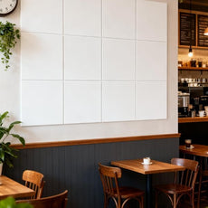 12-Pack White Felt Wall Tiles(11.8“x11.8”Each), 47.2“x 35.4” Large Cork Board Alternative, Self-Adhesive Bulletin Pin Board for Office Home Kitchen Photos & Memos