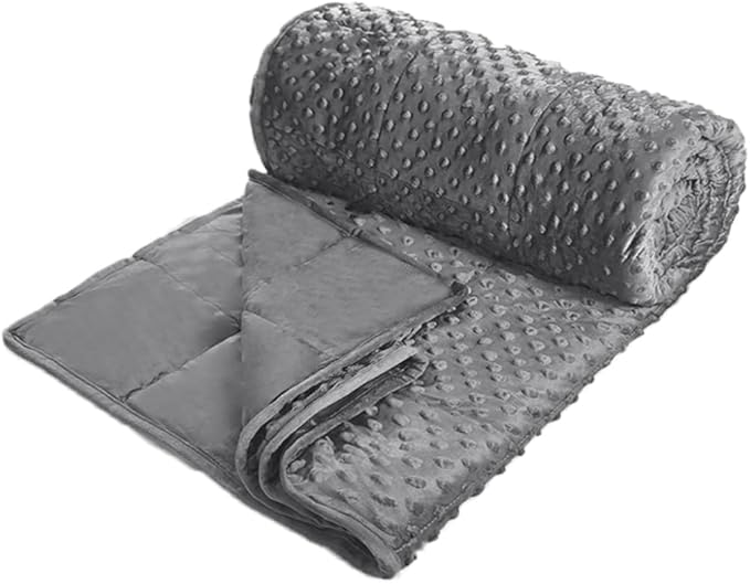 ALANSMA Reversible Weighted Blanket for All Season, Luxury Velvet, Warm and Cool, Adult Kids 5Lb Weighted Blanket, Enjoy Sleeping Anywhere(Grey,36"x48" 5lbs)