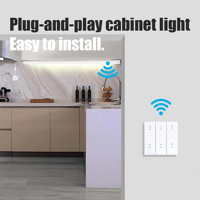 Under Cabinet Lights with Plug. 2700K-6500K Dimming and Color. with Wireless Control Panel and Remote Control.25W 2500LM for Garage, Kitchen, Bathroom, Closet, Office (36 inch-2PCS)
