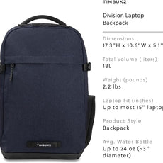 Timbuk2 Division Laptop Backpack Deluxe, Eco Nightfall