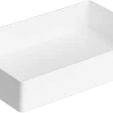 Amazon Basics Rectangular Plastic Desk Organizer Bundle, 3 Pieces Letter Tray/Accessory Tray, White