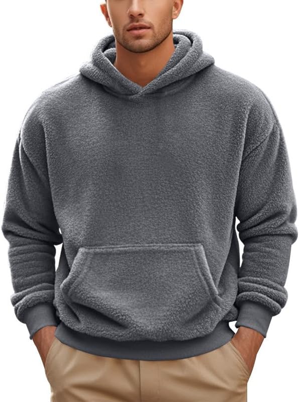 Men's Oversized Winter Soft Casual Sweatshirt with Double Sided Brushed Interior Cozy Gift for Holiday Season