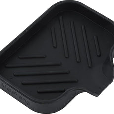 Silicone Bathroom Soap Dishes with Drain Spout-Bathroom and Kitchen Sink Organizer,Sponge Holder,Dish Soap Tray,Perfect for Dispenser,Scrubber,Bottle,Cup on Sink or Counter-Black 4.9