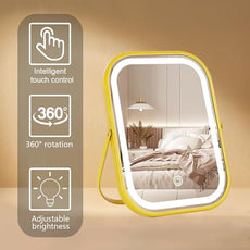 Rechargeable Vanity Mirror with Lights, Lighted Makeup Mirror with Lights,Smart Touch Control Dimmable 3 Modes Light