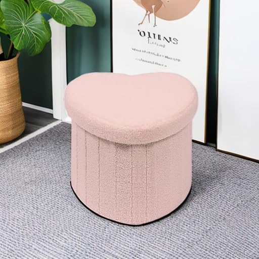 B FSOBEIIALEO Storage Ottoman Cube, Flowers Shaped Ottomans with Storage Foot Stool Footrest for Lving Room, Boucle Ottoman Seat for Dorm Room,Faux Teddy Fur,White 12.6"x12.6"x12.6" Dormly