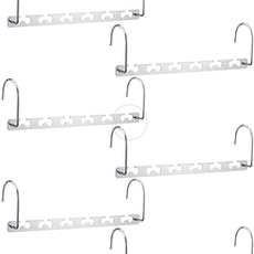 Meetu Space Saving Hangers - Metal Clothes Hangers with 6X2 Slots, Magic Cascading Design, Updated Hooks (Pack of 6)