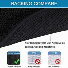 H.VERSAILTEX Bathroom Rugs Bath Rug Set 2 Piece Bathroom Contour Rug Toilet Mat Sets Non Slip Contour Bath Rug Ultra Thick Water Absorbent Striped Bath Mats Washable(47