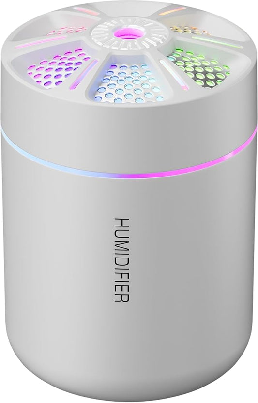 180ml Portable Small Humidifier with Colorful LED Night Light, USB Personal Desktop Humidifier for Car Home Office Travel, Auto Shut-Off, 2 Mist Modes, Super Quiet