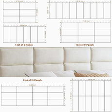 IFNOW Wall Mounted Upholstered Headboard Queen, 3D Peel and Stick Soundproof Panels, Reusable and Removable Padded Leather Bed Headboard, 9 Panels 9.84