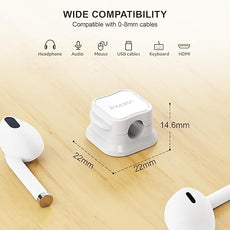 24 Pack Magnetic Cable Clip Organizer Cord Holder, Picozon Adhesive Cable Management, Wire Phone USB Charger Cable Holder, Keeper Organizer for Office Home Desktop Table - White