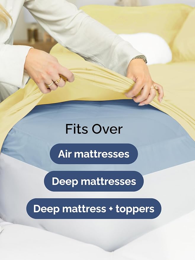 Extra Deep Pocket Full Sheets - 4 Piece Breathable & Cooling Bed Sheets - Hotel Luxury Bed Sheet Set - Soft, Wrinkle Free & Comfy - Easily Fits Extra Deep Mattresses - Deep Pocket Yellow Sheets Set